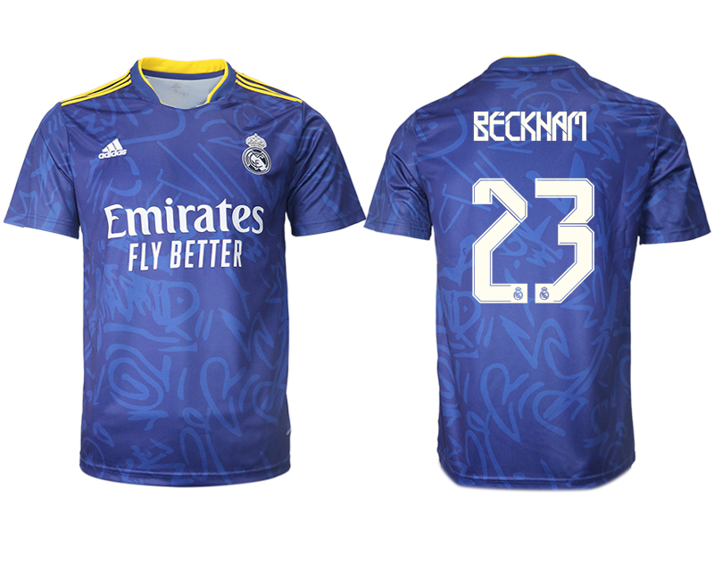 Men 2021-2022 Club Real Madrid away aaa version blue #23 Soccer Jersey